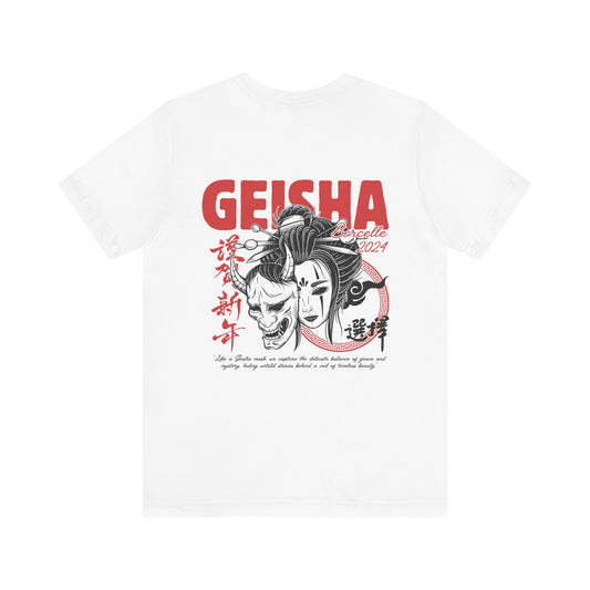 Geisha Art Unisex Tee, Japanese Culture Shirt, Unique Graphic Tee, Gift for Art Lovers, Casual Style Tee, Comfortable Fashion Top