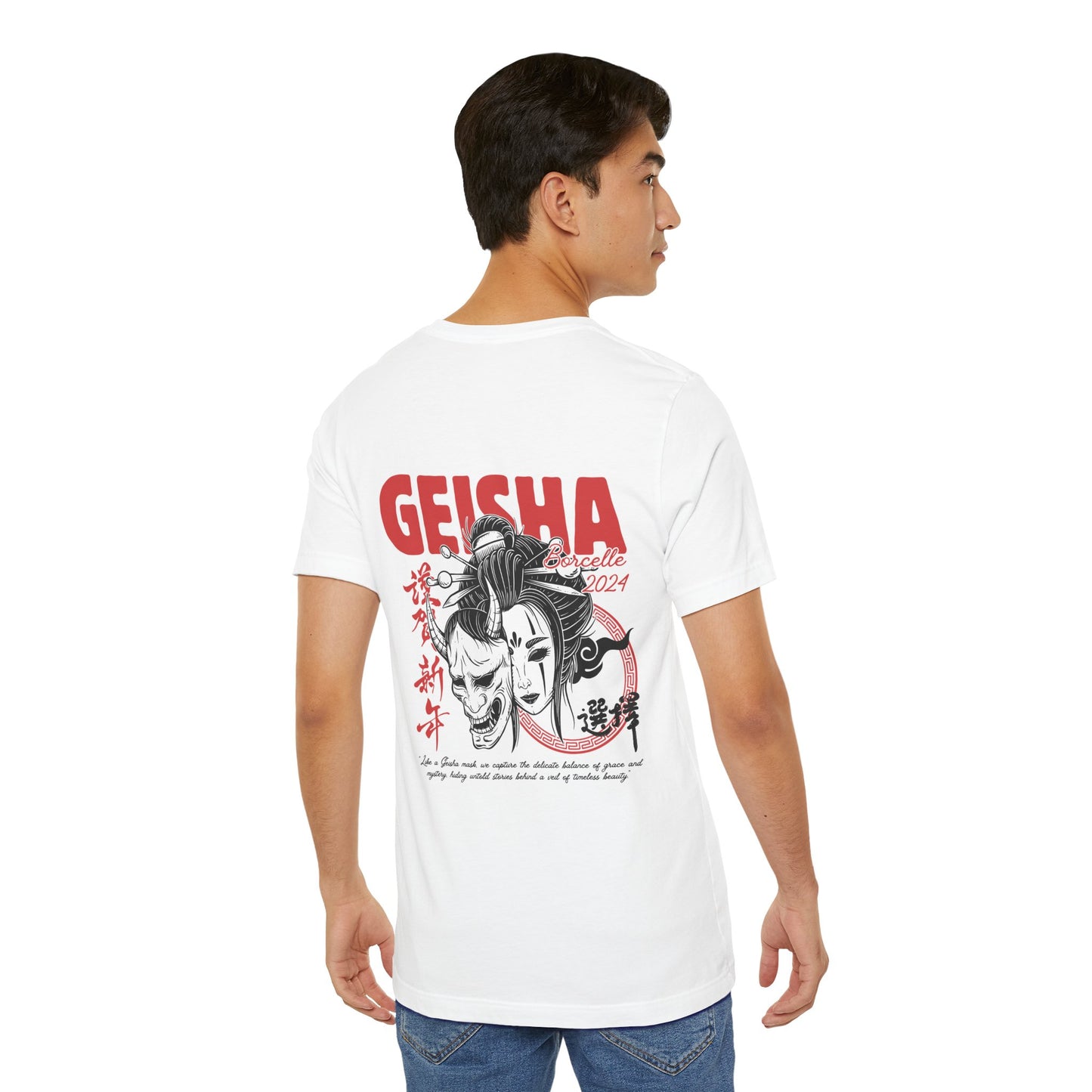 Geisha Art Unisex Tee, Japanese Culture Shirt, Unique Graphic Tee, Gift for Art Lovers, Casual Style Tee, Comfortable Fashion Top